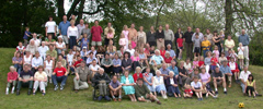 Group photo of villagers during Wakes Week